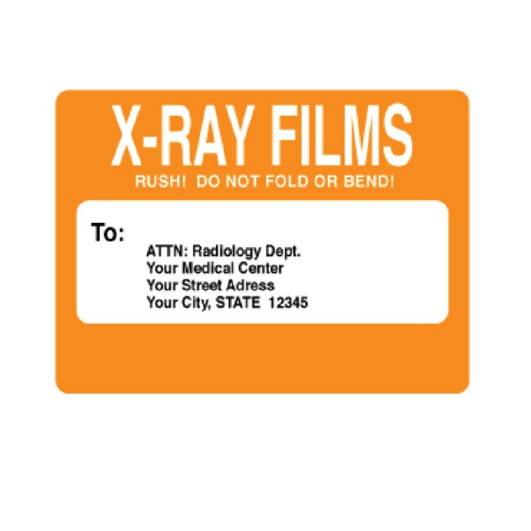 Return - X-Ray Films Your Med. Cntr2-15/16"x3-1/2" White w/Ornge & Blk
